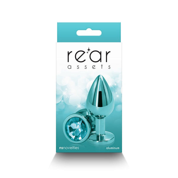 Rear Assets Metal Anal Plug Medium Teal - Royal Sins