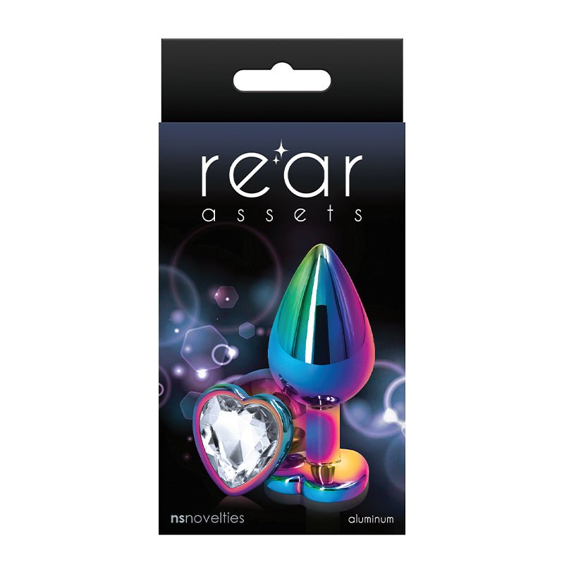 Rear Assets Metal Heart Plug Medium Multicolor/Clear - Royal Sins