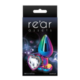Rear Assets Metal Heart Plug Medium Multicolor/Clear - Royal Sins