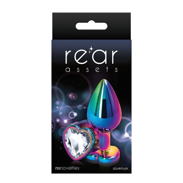 Rear Assets Metal Heart Plug Medium Multicolor/Clear - Royal Sins