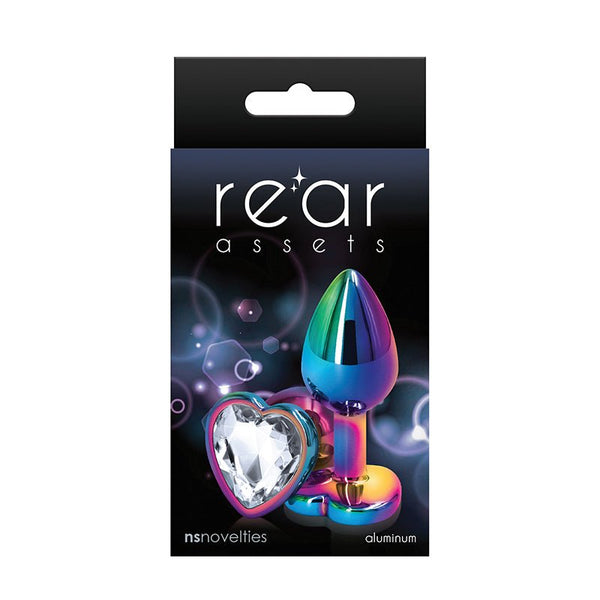 Rear Assets Metal Heart Plug Small Multicolor/Clear - Royal Sins