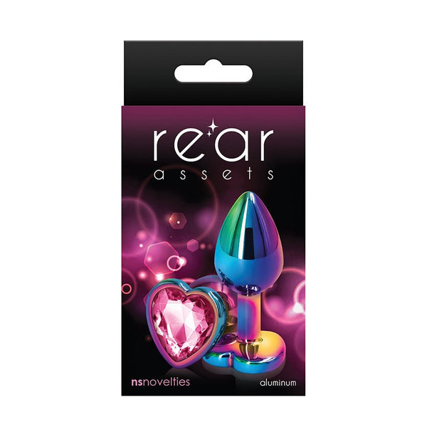 Rear Assets Metal Heart Plug Small Multicolor/Pink - Royal Sins