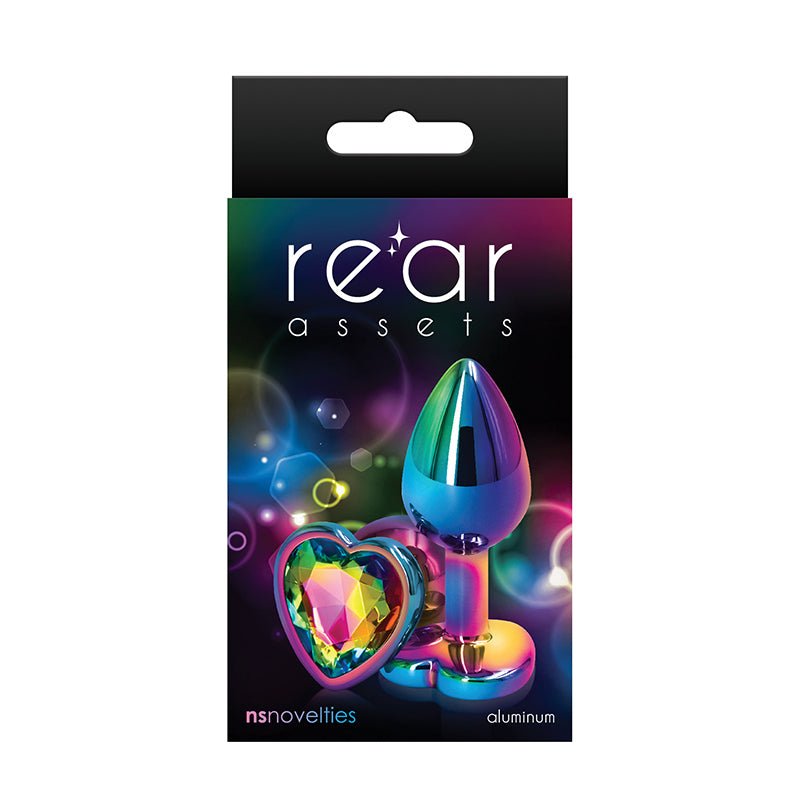 Rear Assets Metal Heart Plug Small Multicolor/Rainbow - Royal Sins