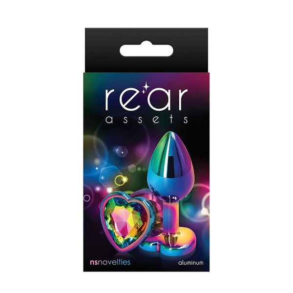 Rear Assets Metal Heart Plug Small Multicolor/Rainbow - Royal Sins