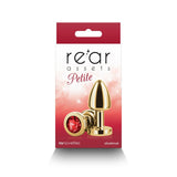Rear Assets Petite Metal Anal Plug Gold/Red - Royal Sins