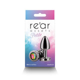 Rear Assets Petite Metal Anal Plug Gunmetal/Rainbow - Royal Sins