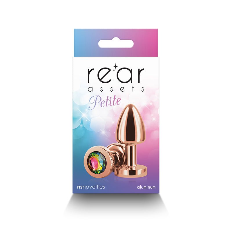 Rear Assets Petite Metal Anal Plug Rose Gold/Rainbow - Royal Sins