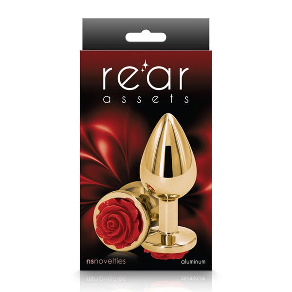 Rear Assets Rose Anal Plug Medium Red - Royal Sins