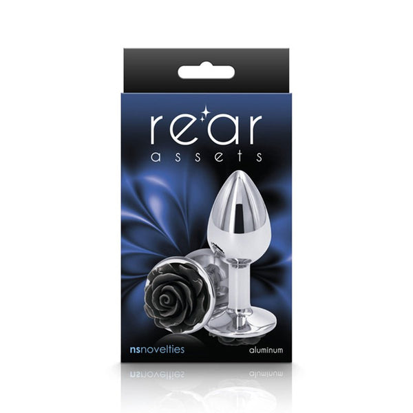 Rear Assets Rose Anal Plug Small Black - Royal Sins