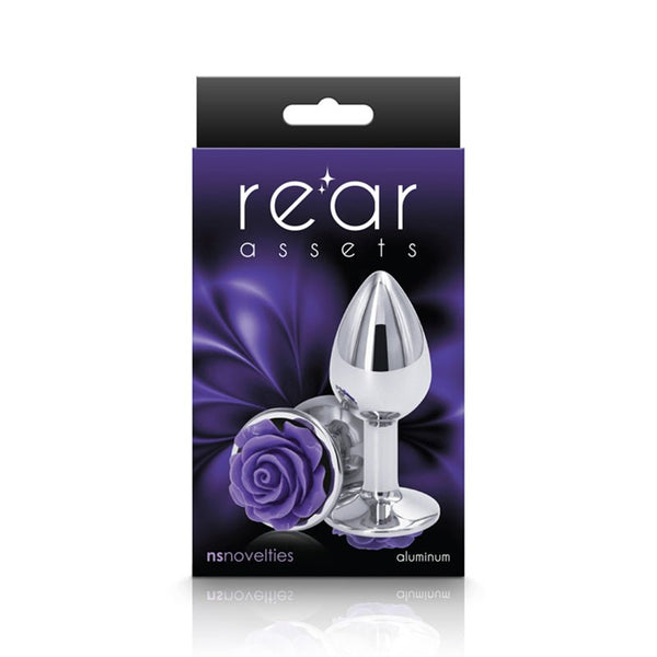 Rear Assets Rose Anal Plug Small Purple - Royal Sins