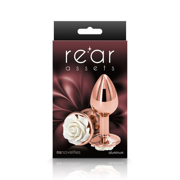 Rear Assets Rose Anal Plug Small White - Royal Sins