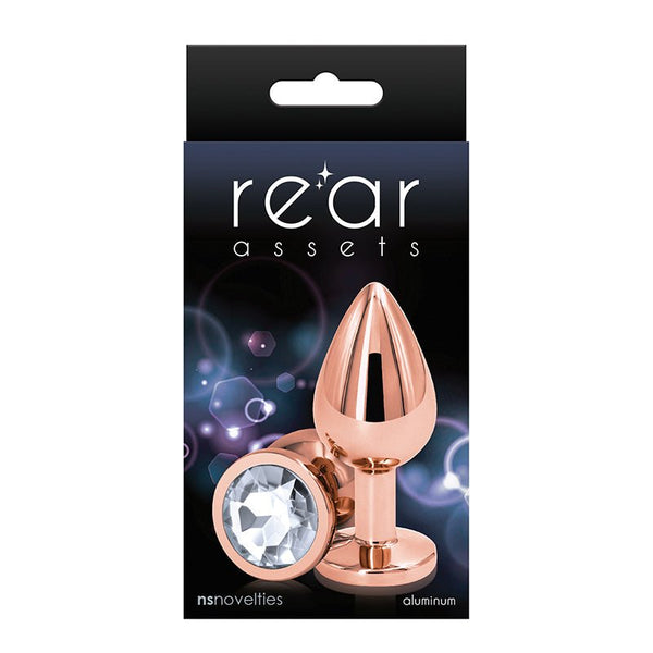 Rear Assets Rose Gold Anal Plug Medium Clear - Royal Sins