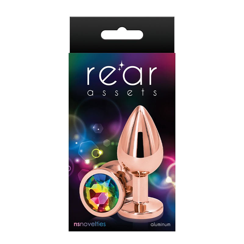 Rear Assets Rose Gold Anal Plug Medium Rainbow - Royal Sins