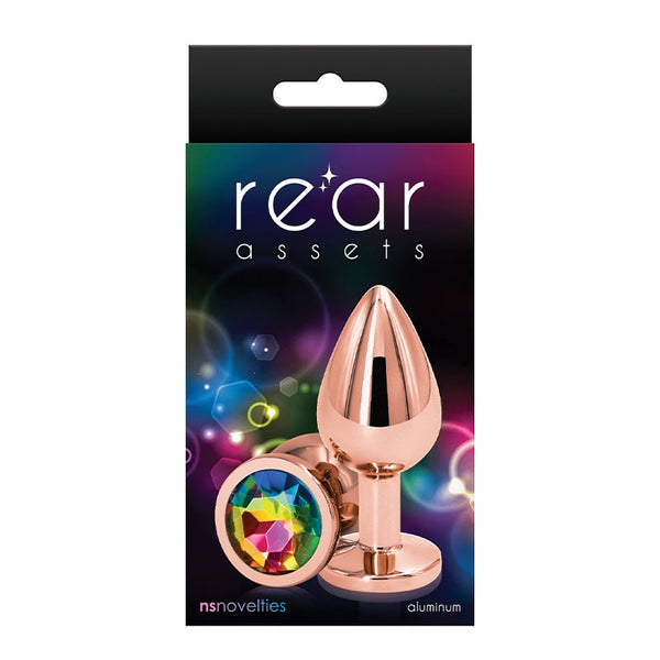 Rear Assets Rose Gold Anal Plug Medium Rainbow - Royal Sins