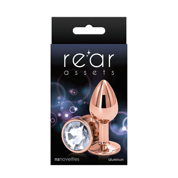 Rear Assets Rose Gold Anal Plug Small Clear - Royal Sins