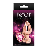 Rear Assets Rose Gold Heart Plug Medium Pink - Royal Sins