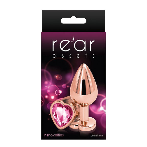 Rear Assets Rose Gold Heart Plug Medium Pink - Royal Sins