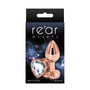 Rear Assets Rose Gold Heart Plug Small Clear - Royal Sins