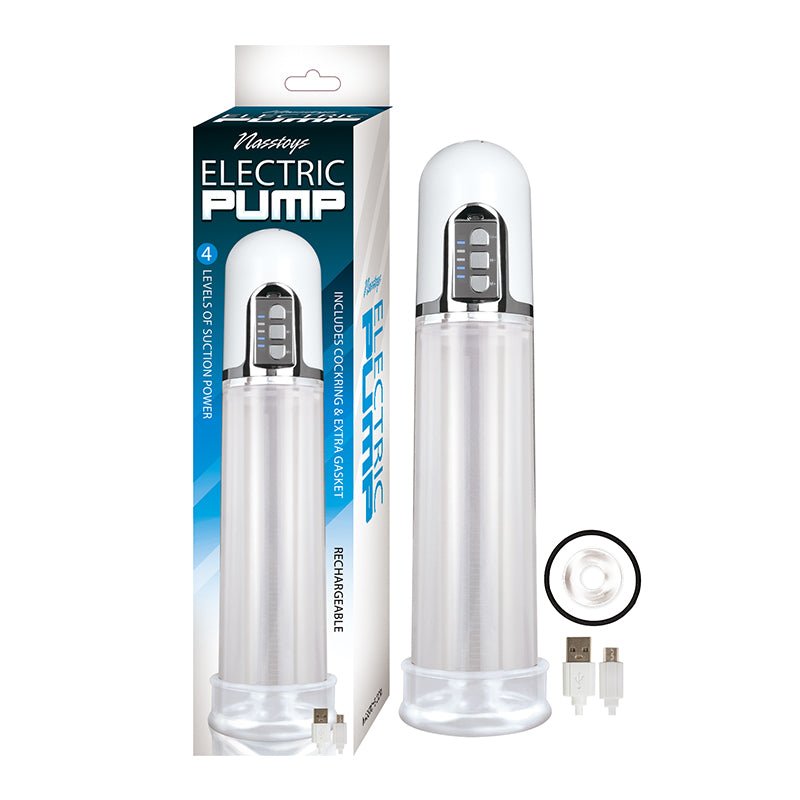 Rechargeable Clear Electric Pump With C ring and Extra Gasket - Royal Sins