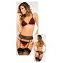 Rene Rofe 3 - Piece Crown Pleasure Garter Set Black M/L Packaging Box - Royal Sins