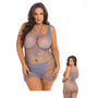 Rene Rofe Absolutist Lace And Net Dress Blue Queen Size - Royal Sins