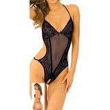 Rene Rofe Bare It All Crotchless Lace & Mesh Teddy Black M/L Packaging Box - Royal Sins