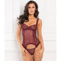 Rene Rofe Grand Finale 2 - piece Ruffle Teddy Burgundy S/M - Royal Sins