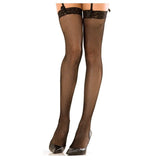 Rene Rofe Lace Top Fishnet Thigh Highs Black O/S - Royal Sins