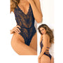 Rene Rofe Spank Me Strap - Back Lace Teddy Navy S/M - Royal Sins