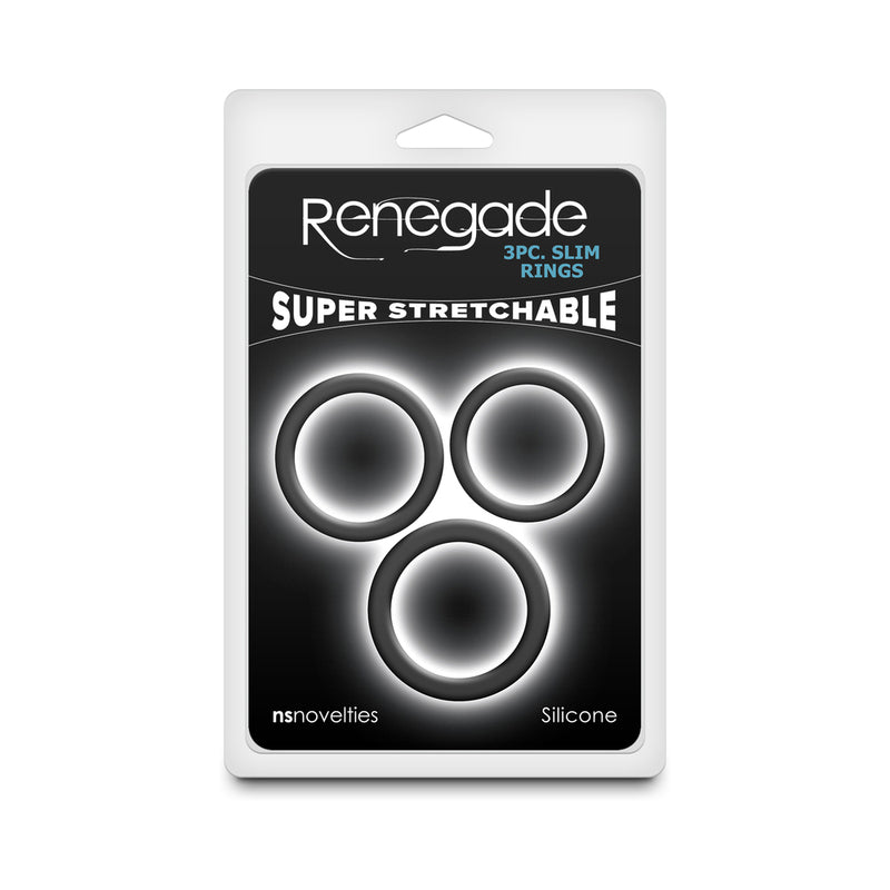 Renegade 3 - Piece Slim Rings Black - Royal Sins