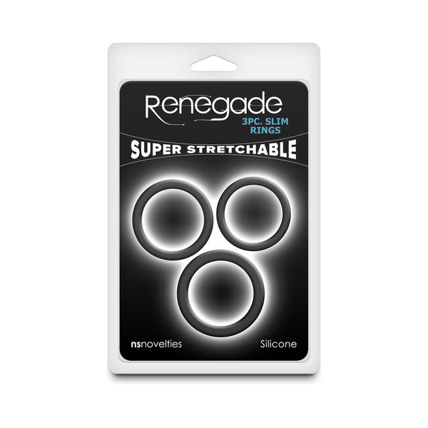 Renegade 3 - Piece Slim Rings Black - Royal Sins