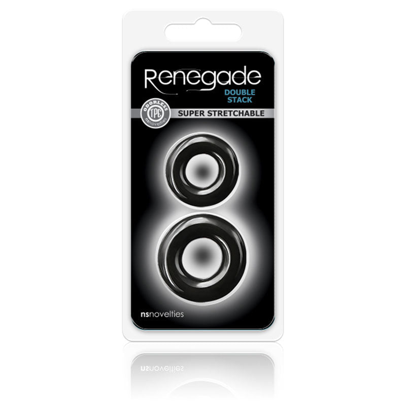 Renegade Double Stack Cock Rings 2 - Pack Black - Royal Sins