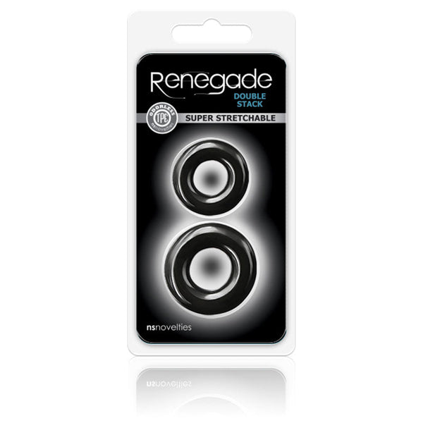 Renegade Double Stack Cock Rings 2 - Pack Black - Royal Sins