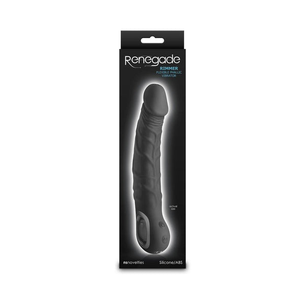 Renegade Rimmer Rechargeable Flexible Phallic Vibrator Black - Royal Sins