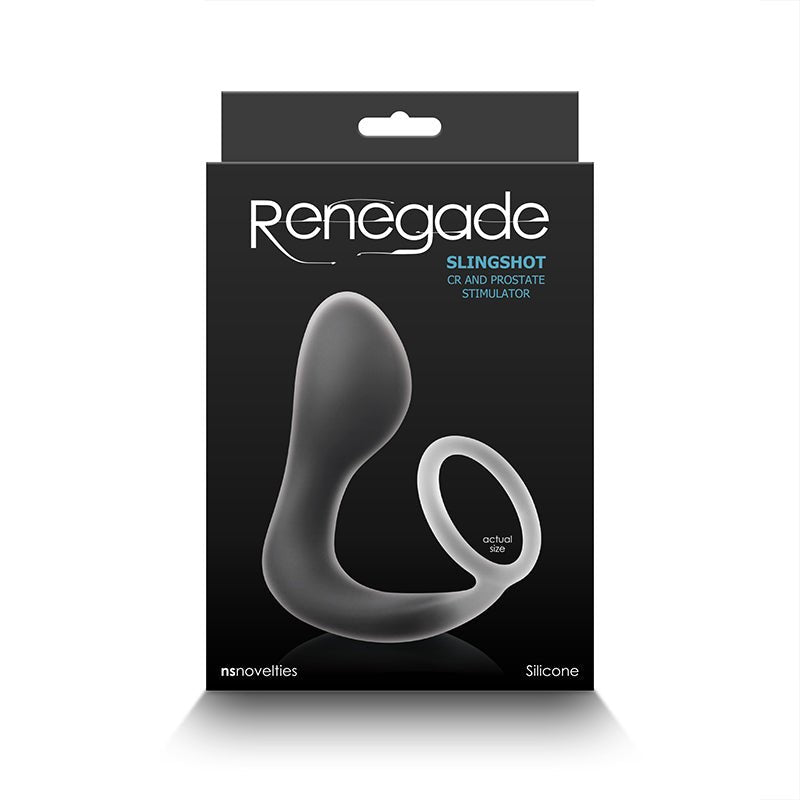 Renegade Slingshot Cock Ring & Prostate Stimulator Black - Royal Sins