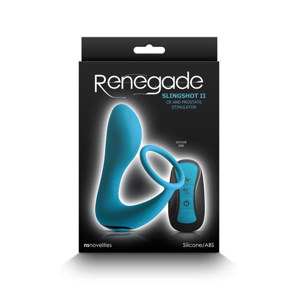 Renegade Slingshot II Cock Ring & Prostate Stimulator Teal - Royal Sins