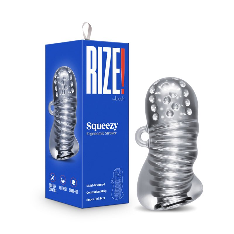 RIZE! Squeezy Ergonomic Stroker Clear - Royal Sins