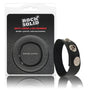 Rock Solid Adjustable Leather 3 Snap Cock Ring (Black) - Royal Sins