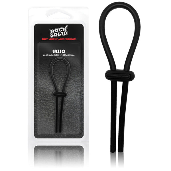 Rock Solid Black Silicone Double Lock Adjustable Lasso/Bolo - Royal Sins