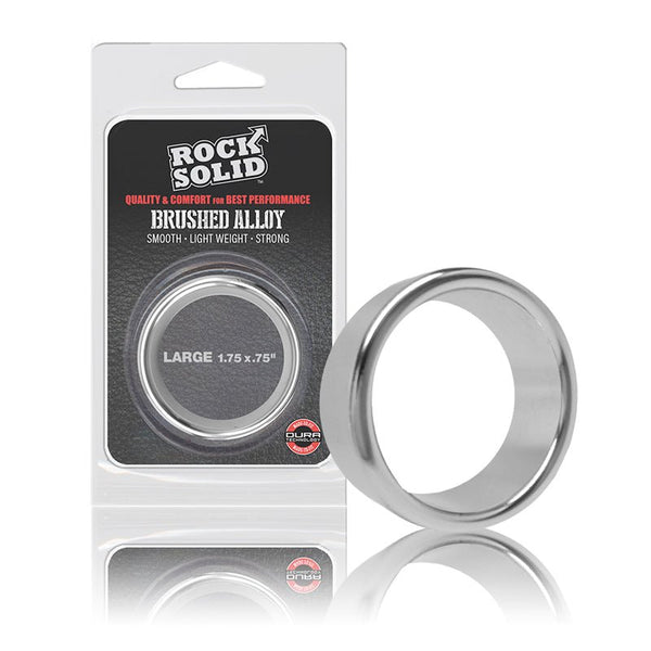 Rock Solid Brushed Alloy Large (1.75in X .75in) Silver - Royal Sins