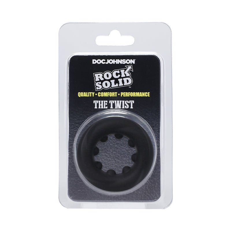 Rock Solid The Twist Silicone C - Ring Black - Royal Sins