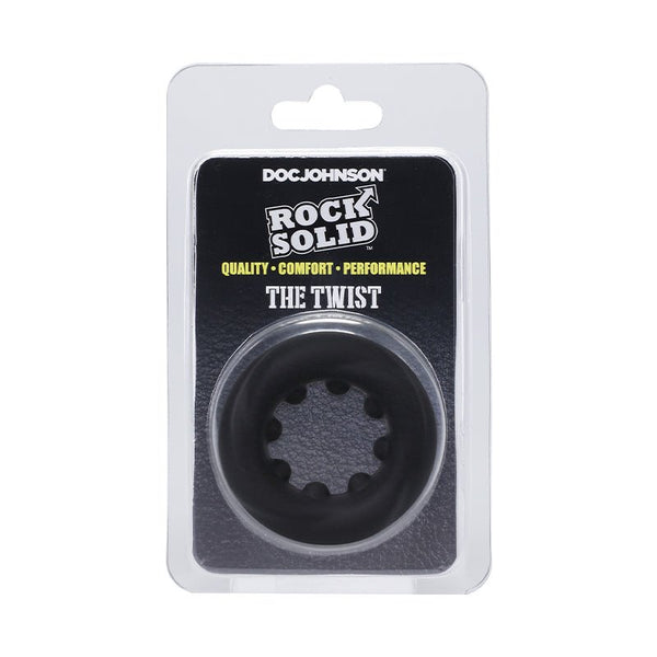 Rock Solid The Twist Silicone C - Ring Black - Royal Sins