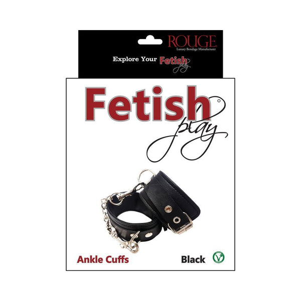 Rouge Fetish Play Vegan Ankle Cuffs Black - Royal Sins