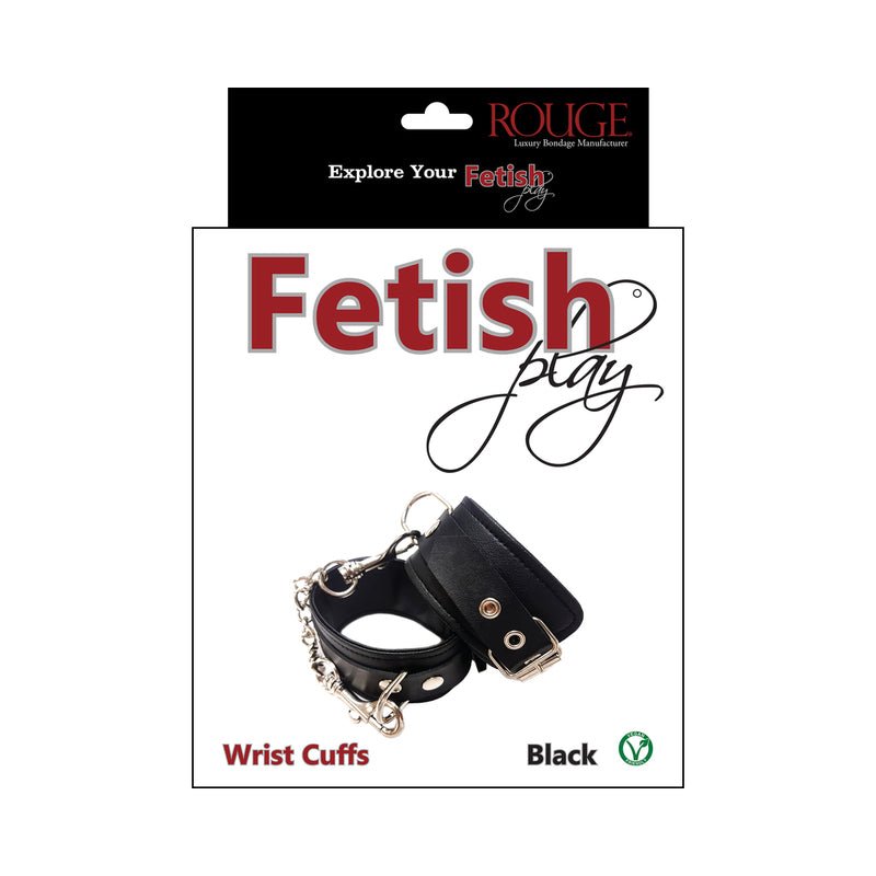 Rouge Fetish Play Vegan Wrist Cuffs Black - Royal Sins