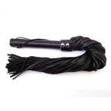 Rouge Flogger, Leather w/Leather Handle Black - Royal Sins