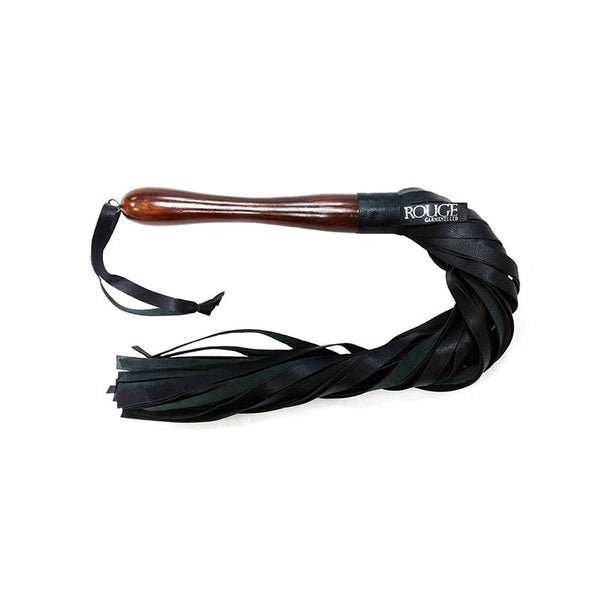 Rouge Wooden Handle Flogger Black - Royal Sins
