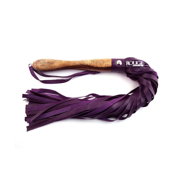 Rouge Wooden Handle Flogger Purple - Royal Sins