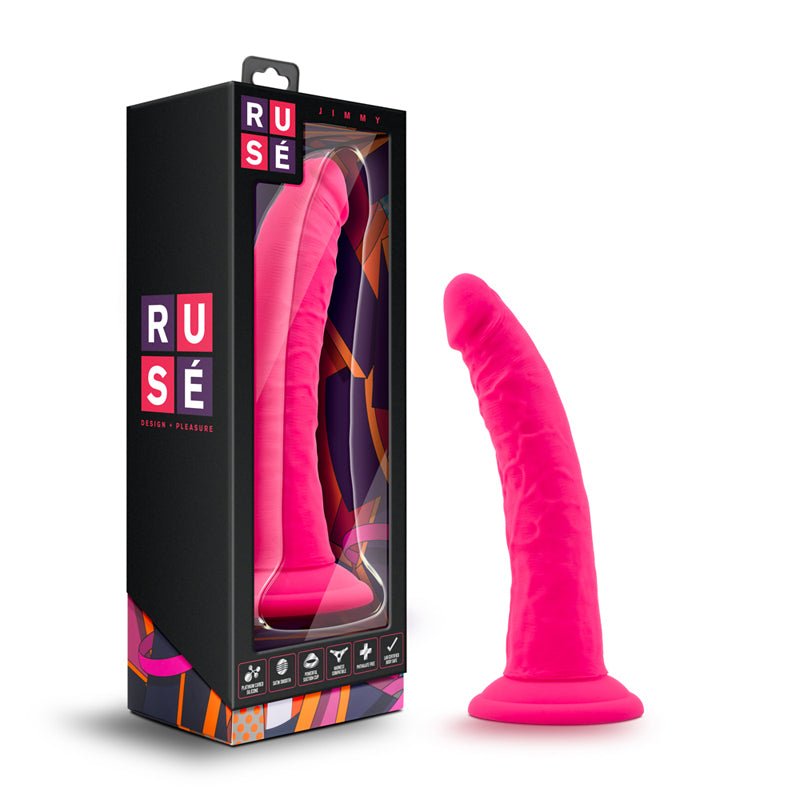 Ruse Jimmy Realistic 7.5 in. Silicone Dildo Hot Pink - Royal Sins