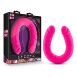 Ruse Realistic 18 in. Silicone Slim Double Dong Dual Ended Dildo Hot Pink - Royal Sins