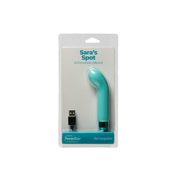 Sara's Spot Rechargeable Bullet With Removable G - Spot Sleeve Teal - Royal Sins